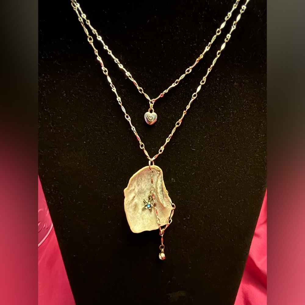 Chunky “I love the sea” necklace handmade with seashells and sea star